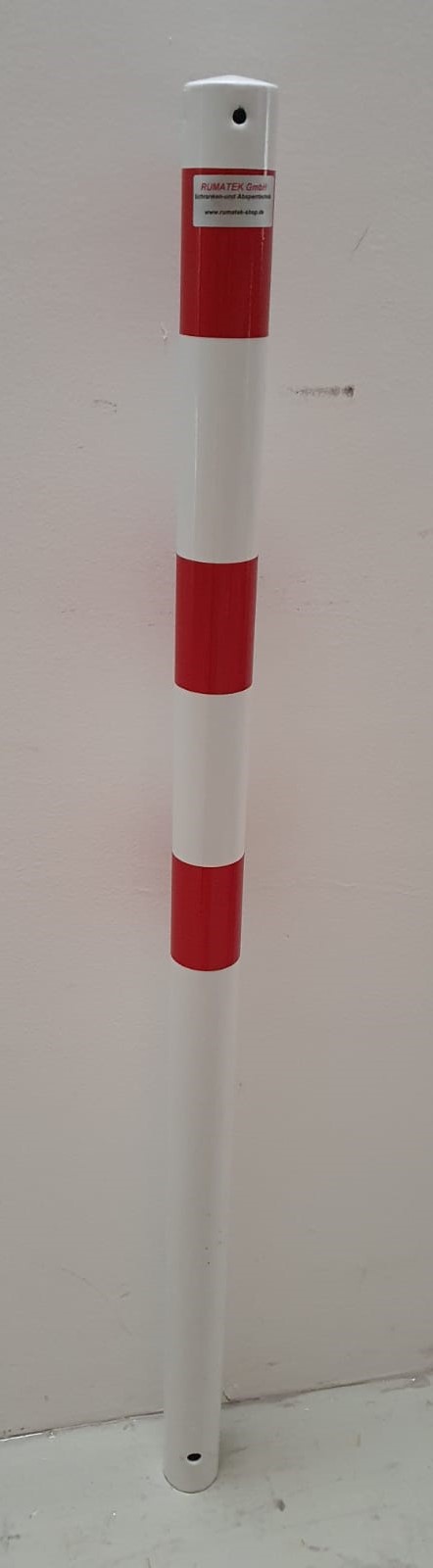 Sperrpfosten DMR 60 mm rot/weiß, zum Einbetonieren