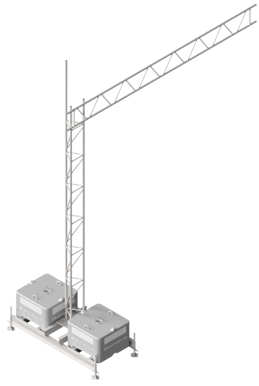 Aufstellvorrichtungen für Gittermast mit Kragarm