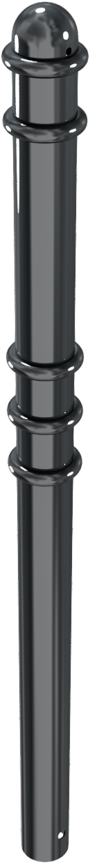 Stilpfosten DMR. 76mm. mit Ringen, ortsfest