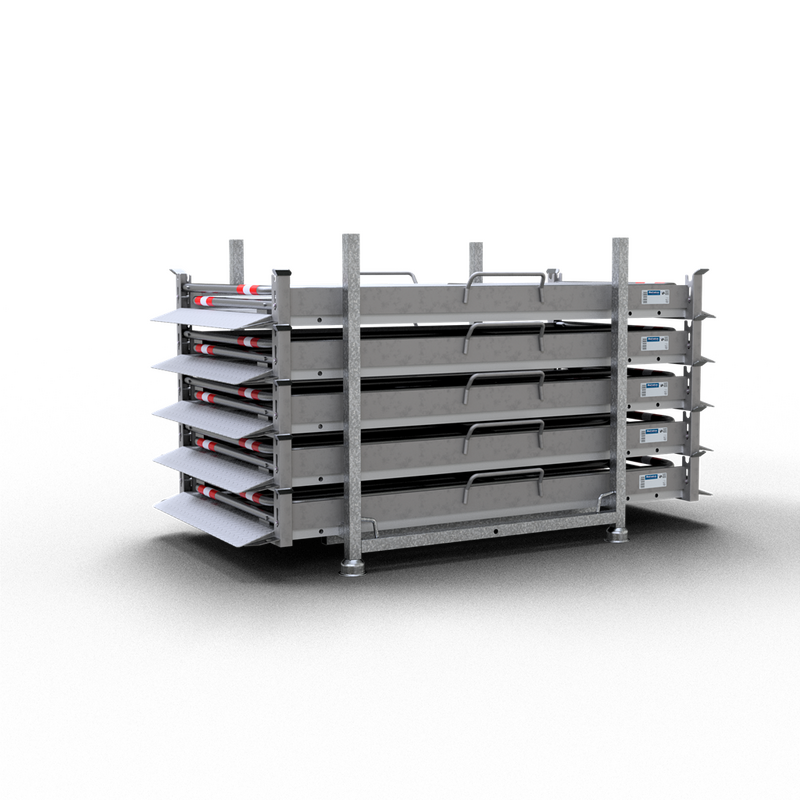 Grabenbrücke aus Aluminium, 5 Stück 2,3 m mit Stapelpalette