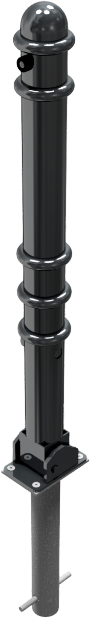 Stilpfosten DMR.76 mm, mit Ringen, umlegbar