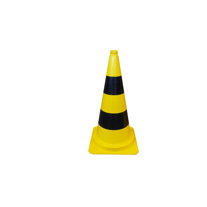 Leitkegel gelb , schwarze Streifen