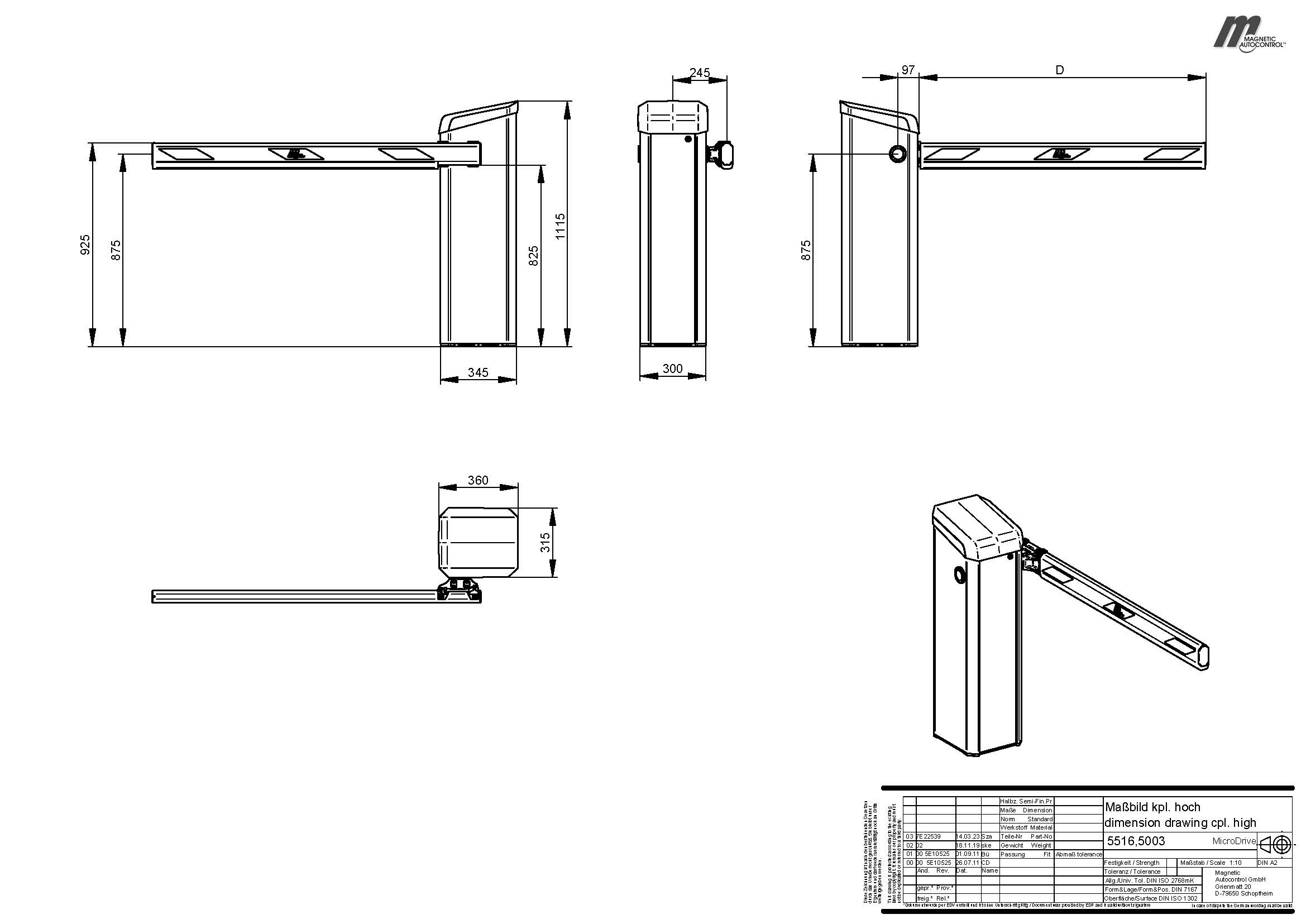 MAGNETIC.ACCESS PRO-H 5m. mit Übersteigschutz 1,8 m