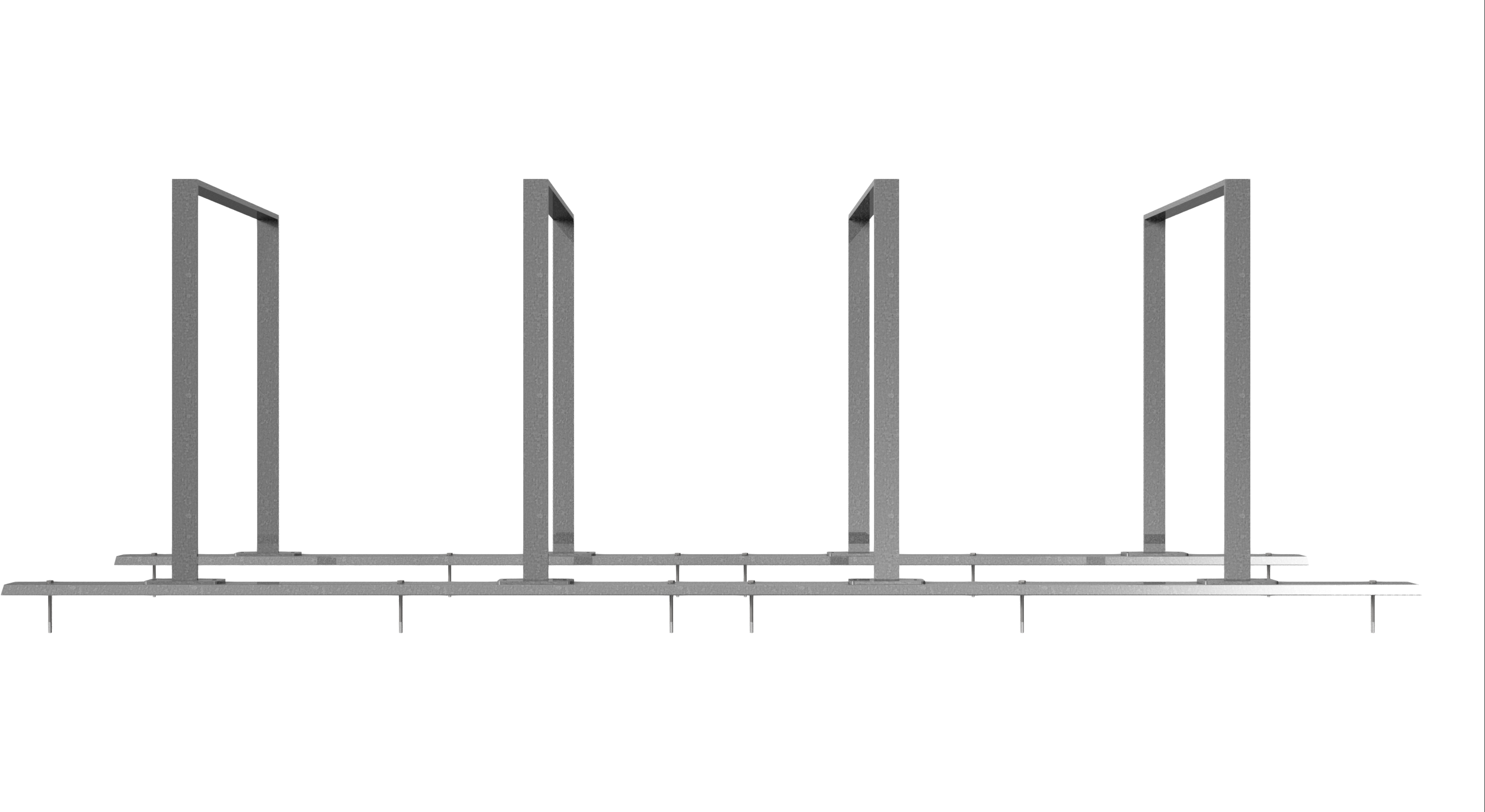 Fahrradständer als Reihenanlage Flachstahl 50x12 mm