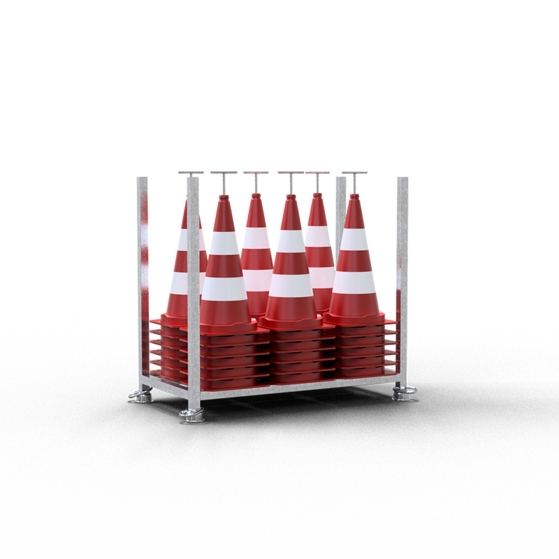 Schake Leitkegel 3L530TL-SET, rot/weiß, Höhe 50cm, mit RA1/A Reflexfolie, BASt & StVO zugelassen, 90