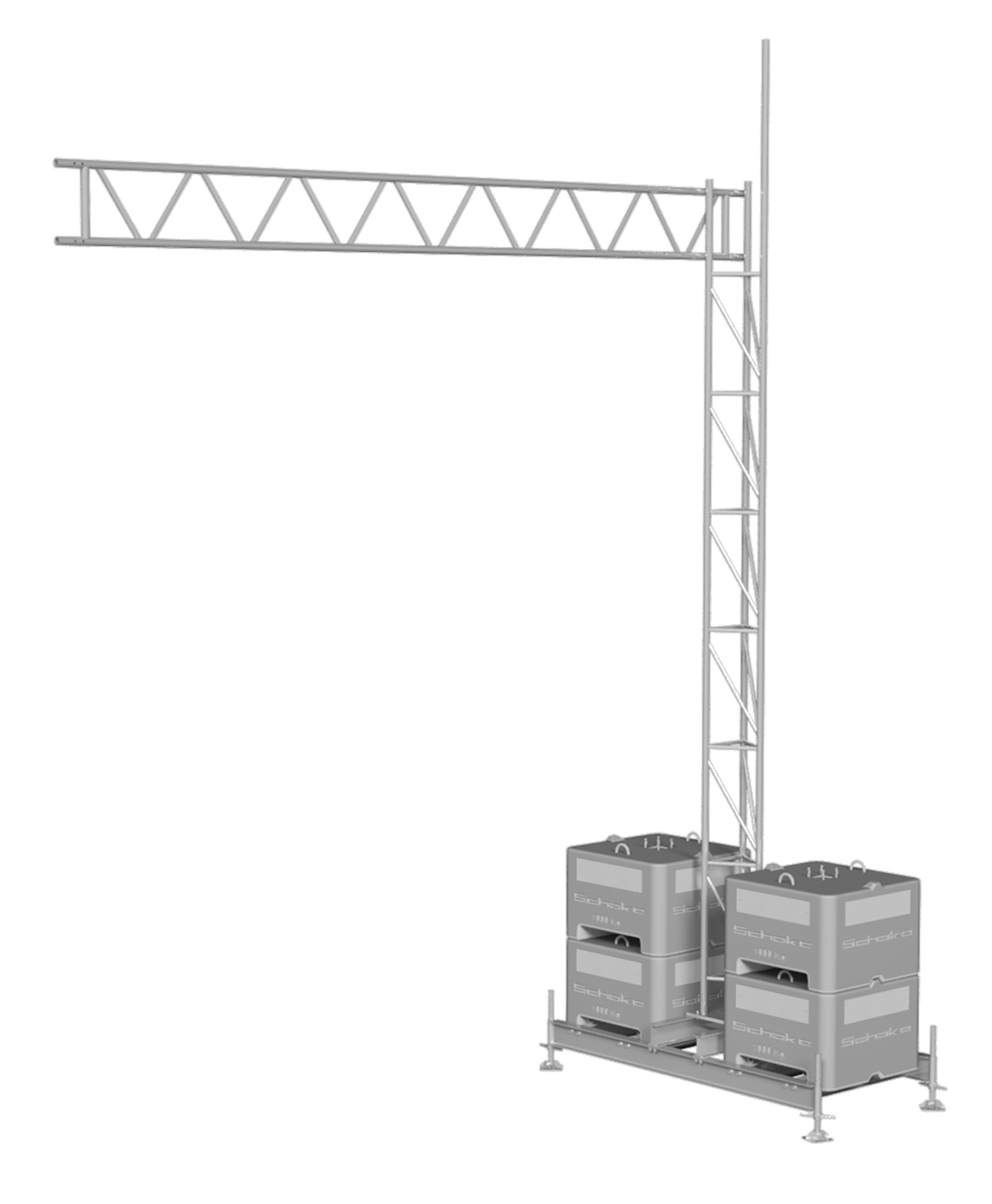 Aufstellvorrichtungen für Gittermast mit Kragarm