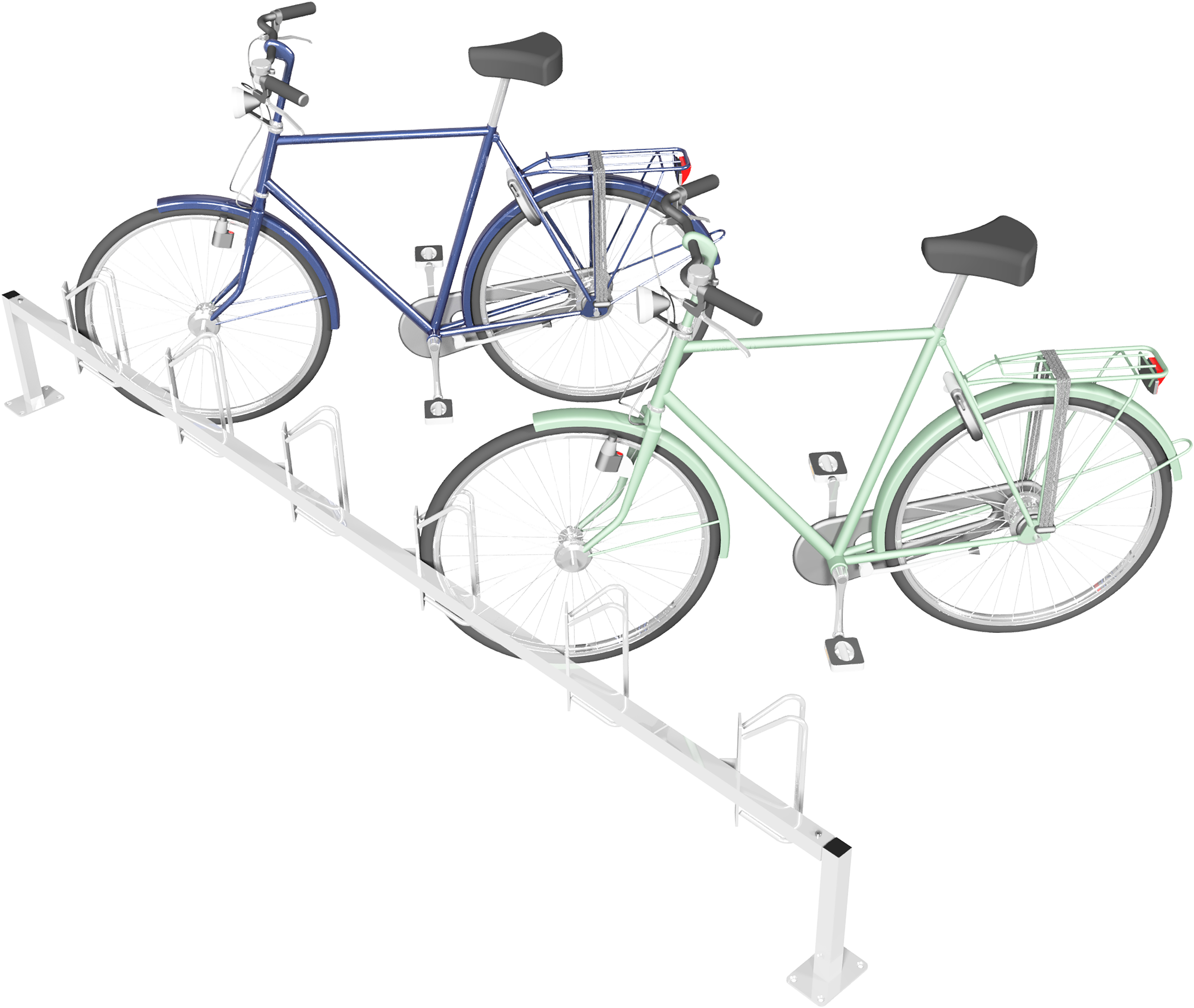 Fahrradständer Reihenparker, 6 Stellplätze