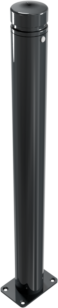 Stilpfosten DMR. 82 mm. Zierkopf mit Rille, ortsfest