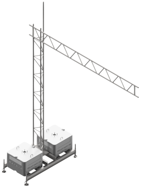 Aufstellvorrichtungen für Gittermast mit Kragarm