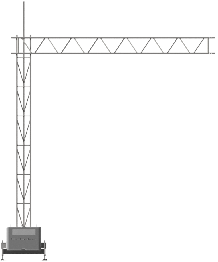Aufstellvorrichtungen für Gittermast mit Kragarm