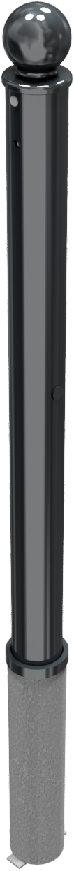 Stilpfosten DMR.76 mm, mit Kugelkopf, herausnehmbar